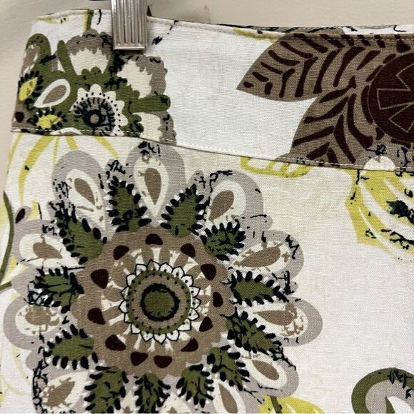 Christopher & banks linen blend floral print skirt Sz 4 - Picture 3 of 6